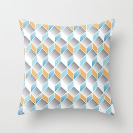 cubic pattern - geometric 3d design -seamless Throw Pillow