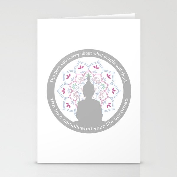 Buddha on a sacred lotus with quotes Stationery Cards