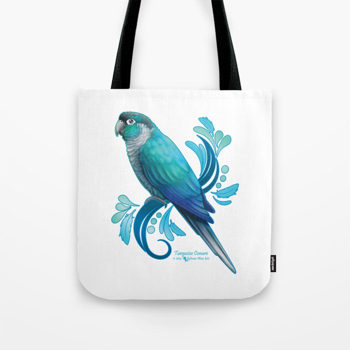 Turquoise Conure Tote Bag