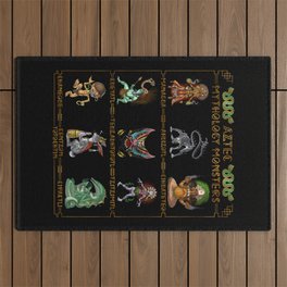 Aztec Mythology Mythical Creatures Outdoor Rug