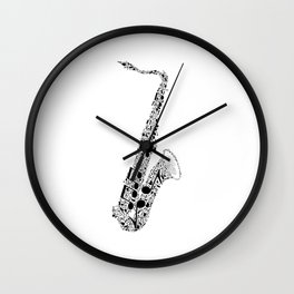 Saxophone Wall Clock | Music, Vector, Illustration 
