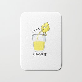 I love Lemonade shirt funny lemon peeing in glass Bath Mat