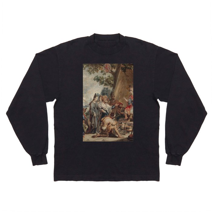 Antique 18th Century Flemish 'King Cyrus' Persian Landscape Tapestry Long Sleeve T Shirt