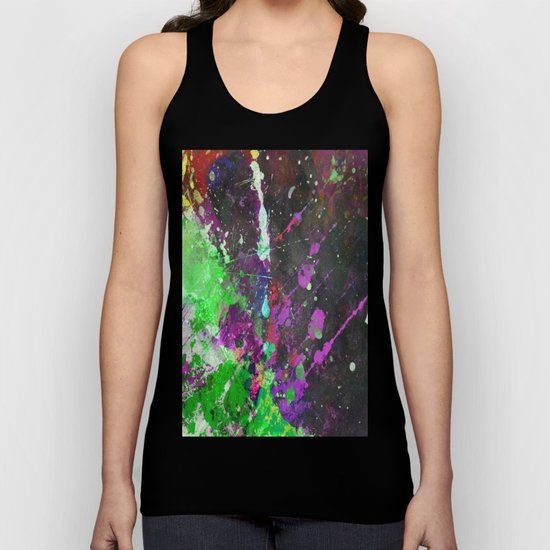 Breakthrough - Multi Coloured Abstract Textured Painting Unisex Tank Top