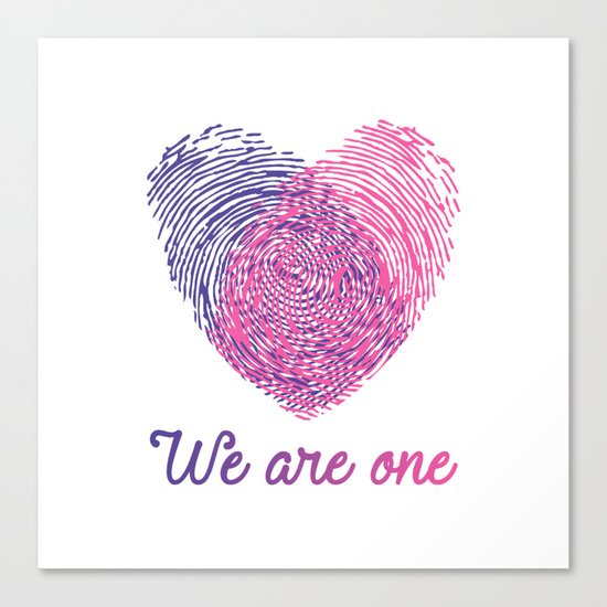We are one - Valentine love Canvas Print