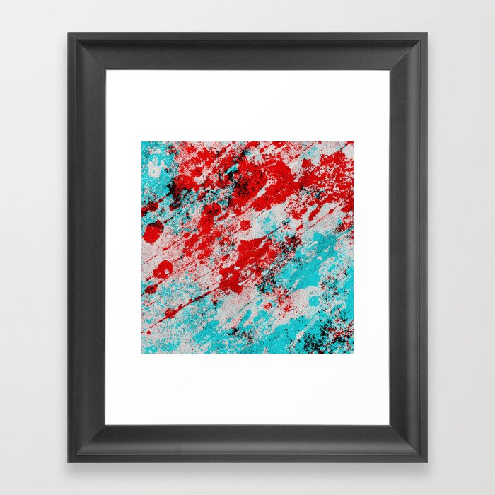 Red Fury - Abstract In Blue And Red Framed Art Print