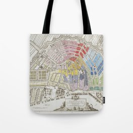 Vintage Map of Amsterdam- Historic, Antique, Old World Parchment Tote Bag