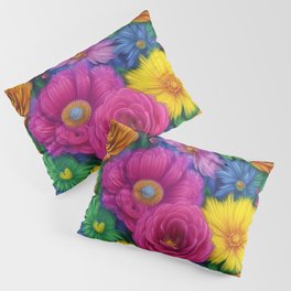 Colorful spring flowers pattern Pillow Sham