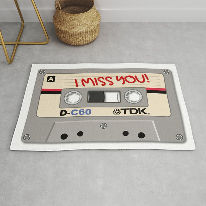 Vintage Audio Tape - TDK - I Miss You! Rug