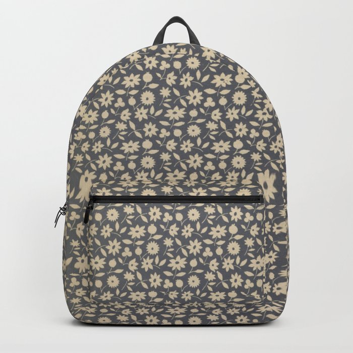 Grey Floral Backpack