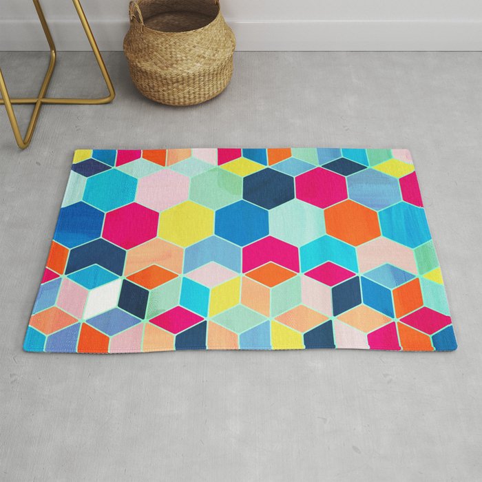 Bright colored shop rugs