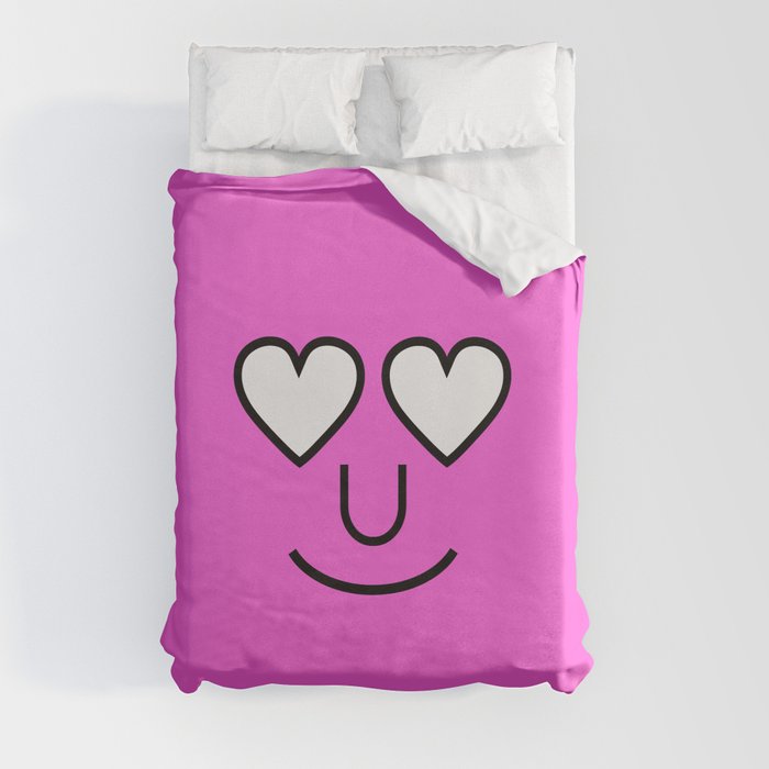 type face: love pink Duvet Cover