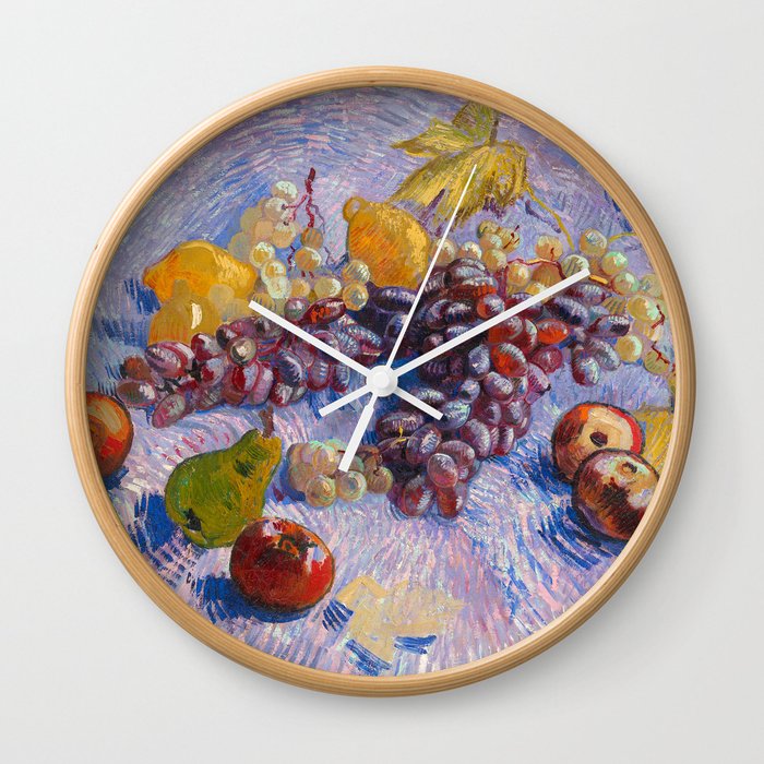 Vincent van Gogh "Still Life with grapes, apples, lemons and pear" Wall Clock