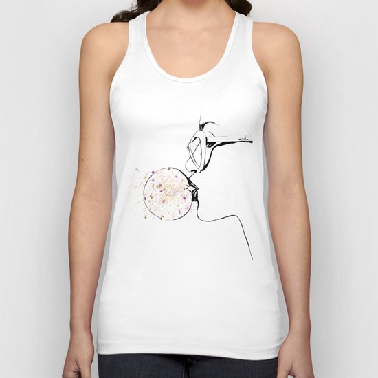 Glitter Bubble Gum Unisex Tank Top