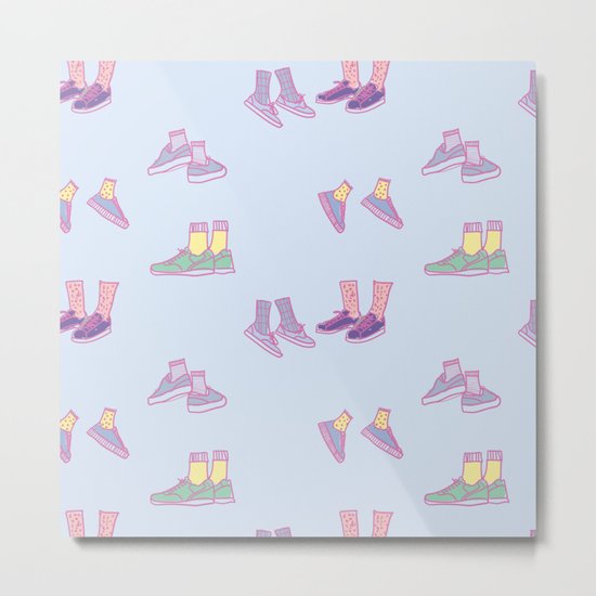 Pastel Walking Sneakers Metal Print