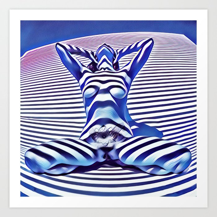 9665s Kma 5201 Powerful Blue Woman Open Free Striped Sensual Sexy