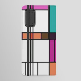 Manic Mondrian Pink Teal Retro Color Composition Android Wallet Case