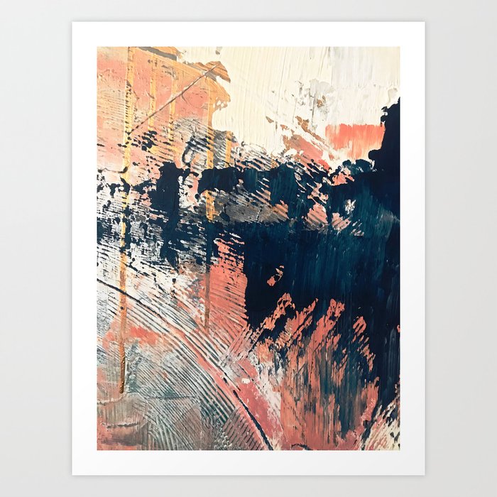 Hidden Gem 1 An Abstract Mixed Media Piece In Pink Blue Gold