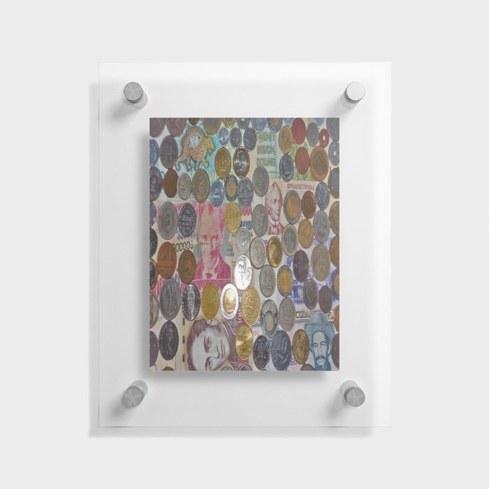 International Coins and Money Floating Acrylic Print