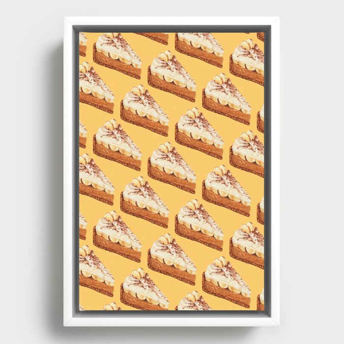 Banoffee Pie Pattern - Yellow Framed Canvas