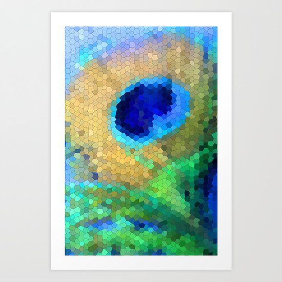 abstract peacock Art Print