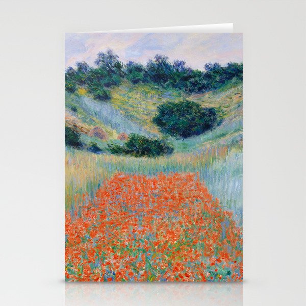 Poppy Field in a Hollow near Giverny Claude Monet Stationery Cards