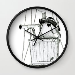 On Inky's Watch Wall Clock | Sealife, Penandink, Boat, Cephalopod, Fantasy, Ahoy, Nautical, Octopus, Ship, Sail 