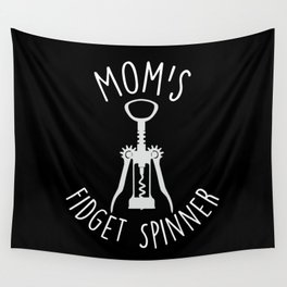 Mom's Fidget Spinner in Black Wall Tapestry
