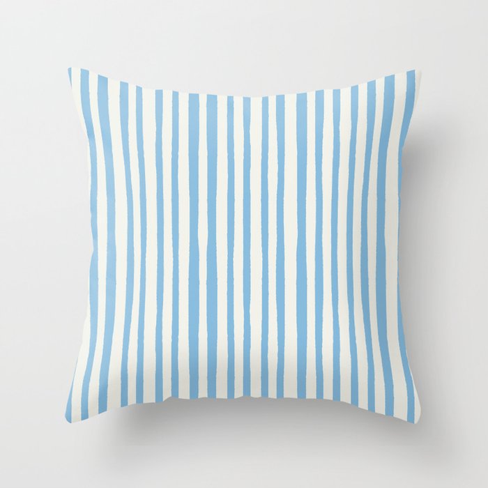 Linear wave_petite_pool blue Throw Pillow
