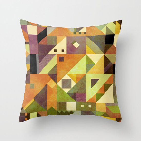 Abstract shapes background made of triangles in a square design Throw Pillow
