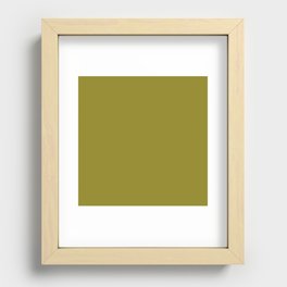 Retro 70s moss green solid Recessed Framed Print