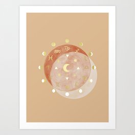 Zodiac Wheel Moon Art Print