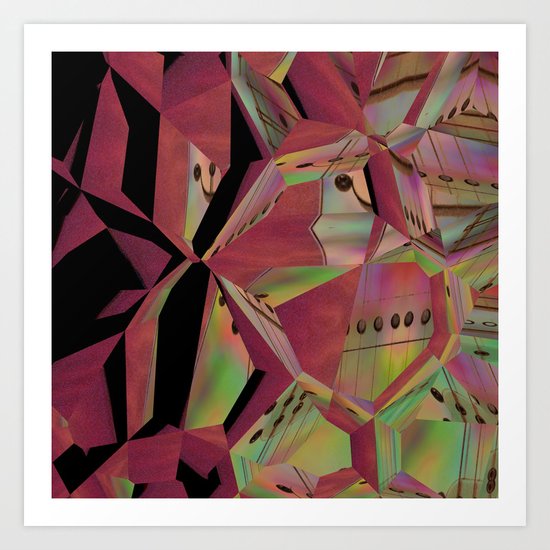 Pink Guitar Abstract Art Print