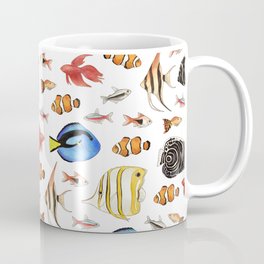 Tropical Fish on White - pattern Coffee Mug