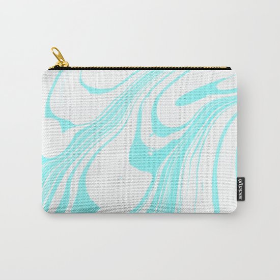 Blue Ink Swirl Marble Carry-All Pouch