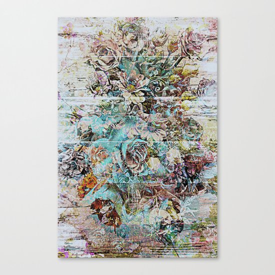 Grunge victorian floral Canvas Print