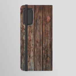 Vintage rustic wood background texture with knots.  Android Wallet Case