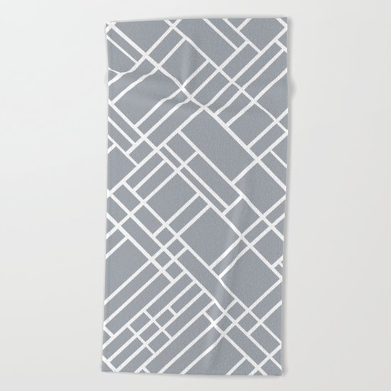 Map Outline Grey 45 Beach Towel