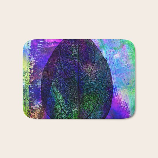 Blue leaf Bath Mat