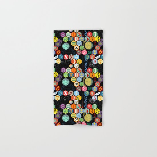 Math in color Black B Hand & Bath Towel