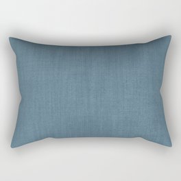 Blue Indigo Denim Minimalist Solid Color Rectangular Pillow