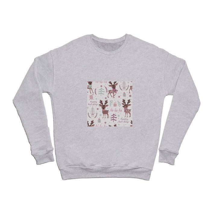 Floral Holiday Deer Crewneck Sweatshirt
