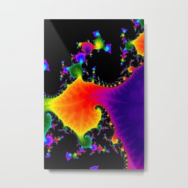 Abstract art psychedelic art fractal art ellow violet Metal Print