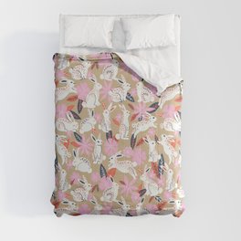 Bunnies & Blooms – Coral & Pink Comforter