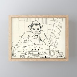 Chess player Framed Mini Art Print