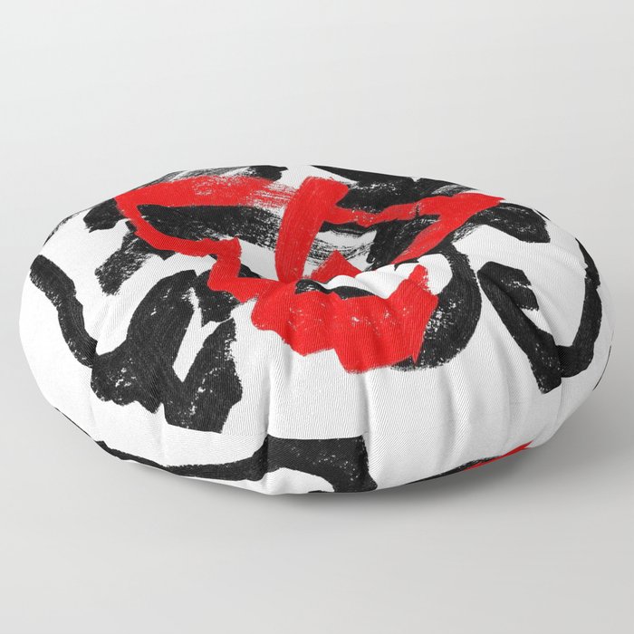 Black and red Floor Pillow