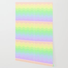 Pastel rainbow wave pattern Wallpaper