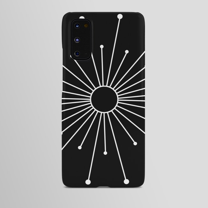 Mid Century Modern Simple Sputnik Starburst Black/White Android Case