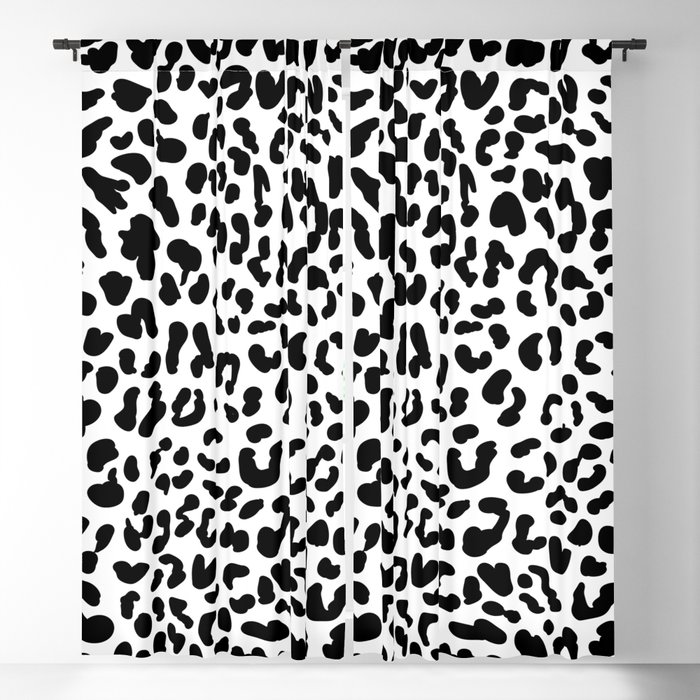 Black & White Leopard Skin Blackout Curtain