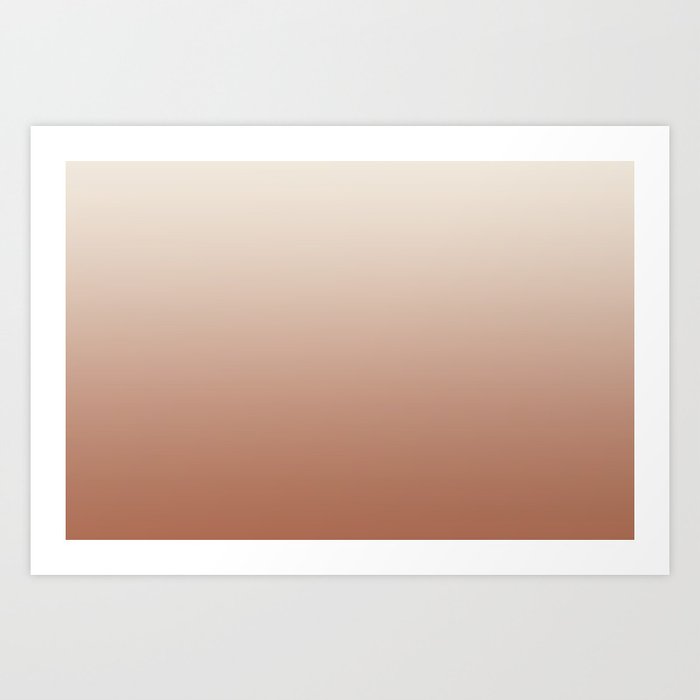 Warm Earthy Ombre Gradient 2 Inspired By Creamy SW7012 to Cavern Clay Sw 7701 Art Print